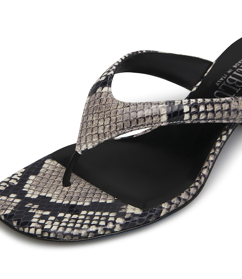 Sandalo infradito in nappa stampa snake - immagine 5