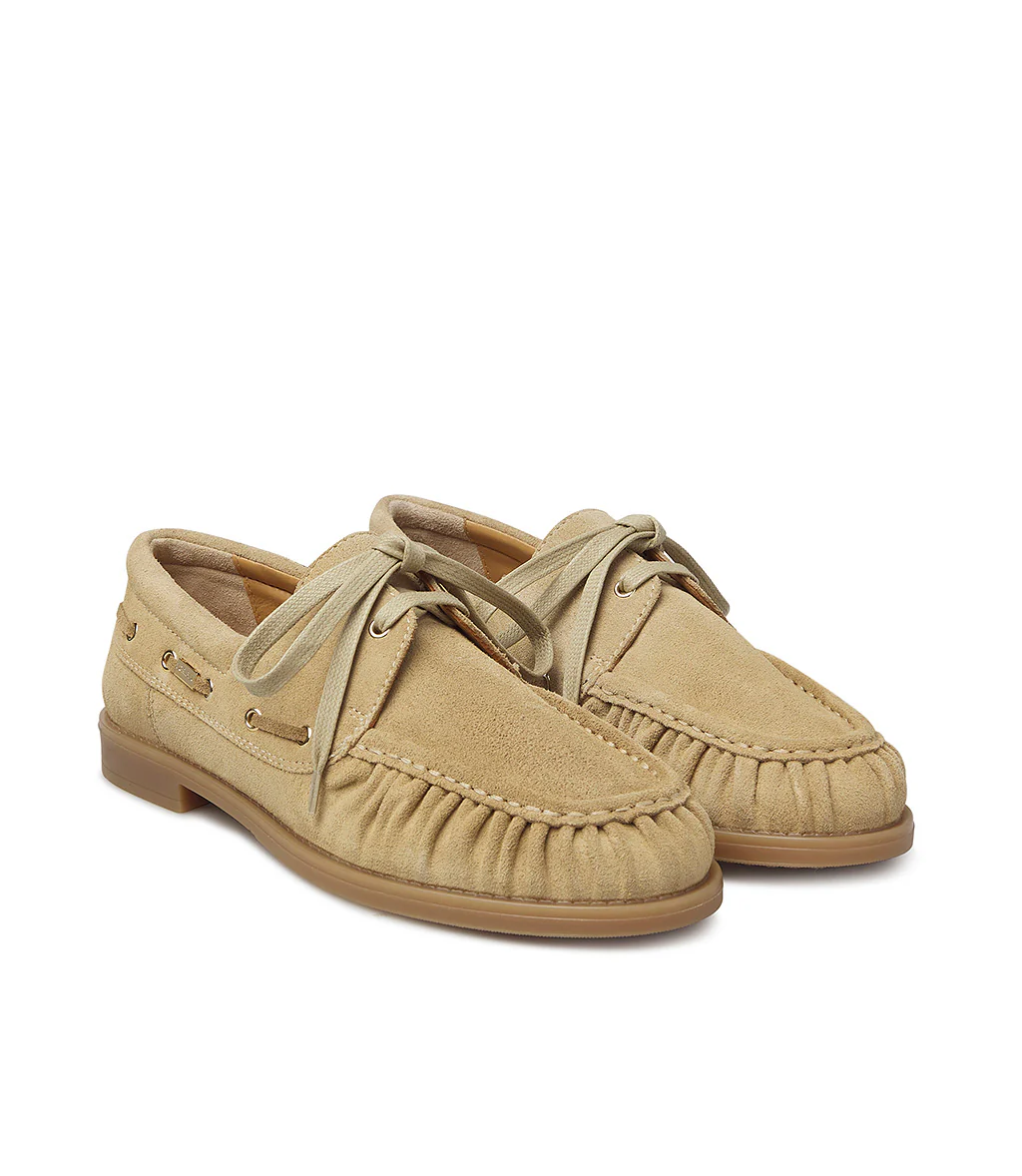 Mocassino in camoscio beige - immagine 3