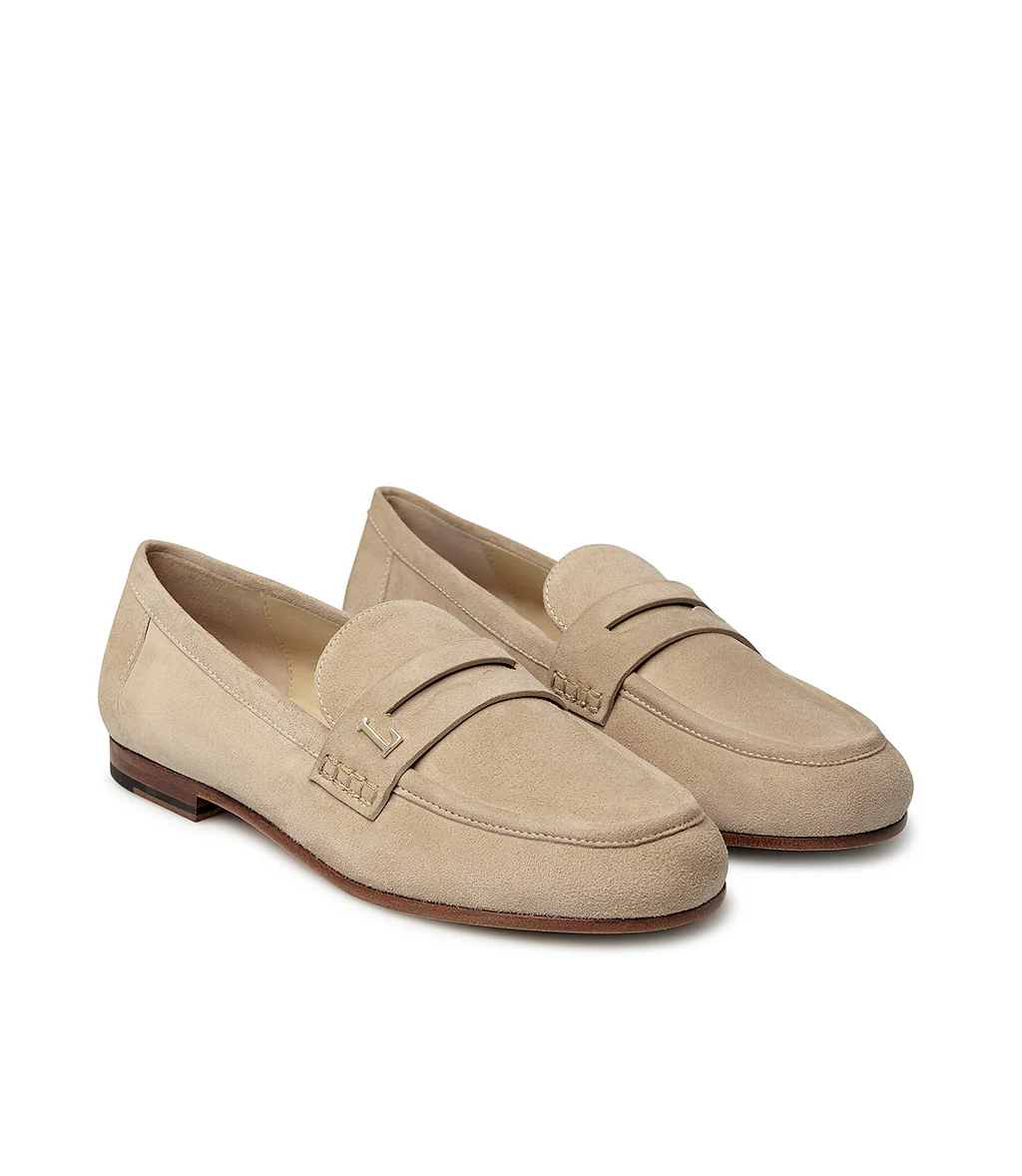 Mocassino in camoscio beige - immagine 3