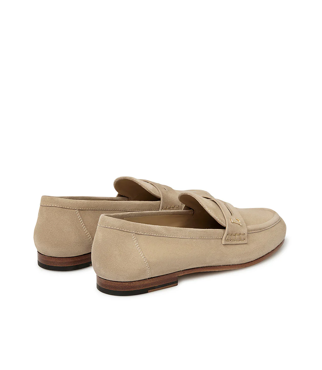 Mocassino in camoscio beige - immagine 4