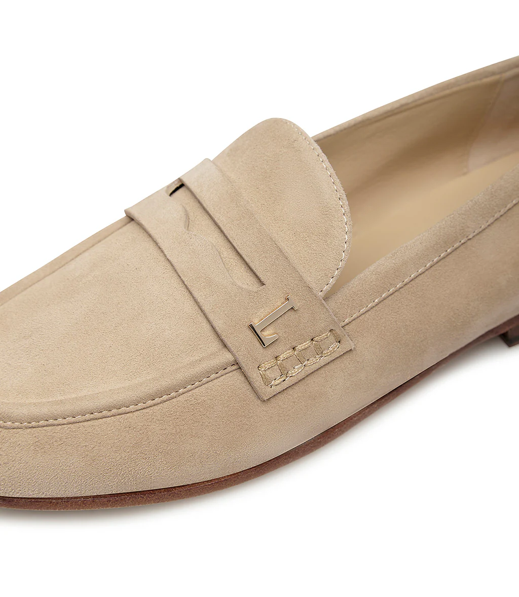 Mocassino in camoscio beige - immagine 5