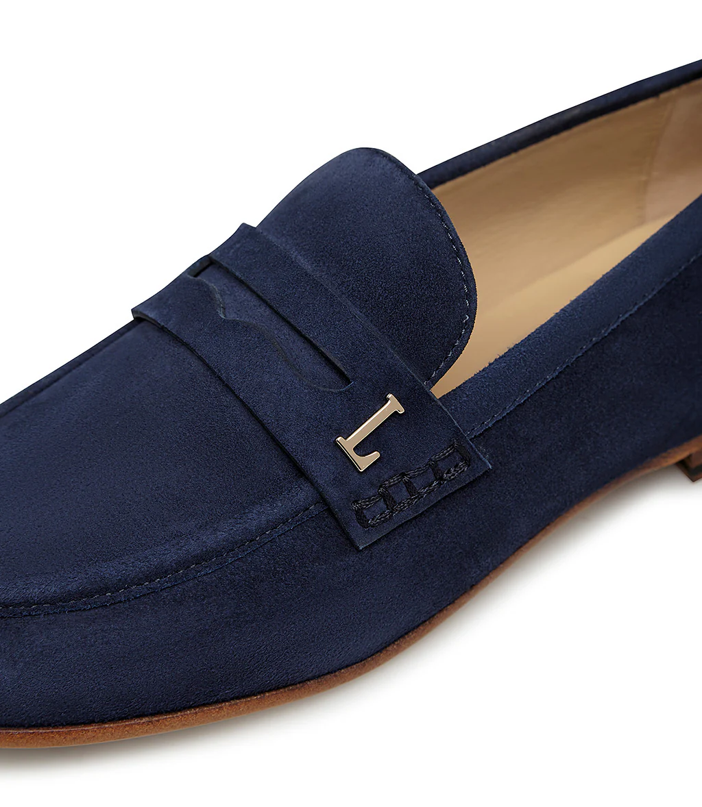 Mocassino in camoscio blu - immagine 5