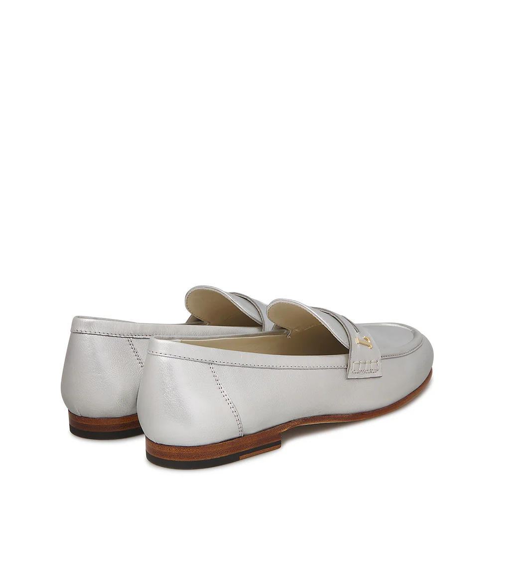Mocassino in nappa argento - immagine 4