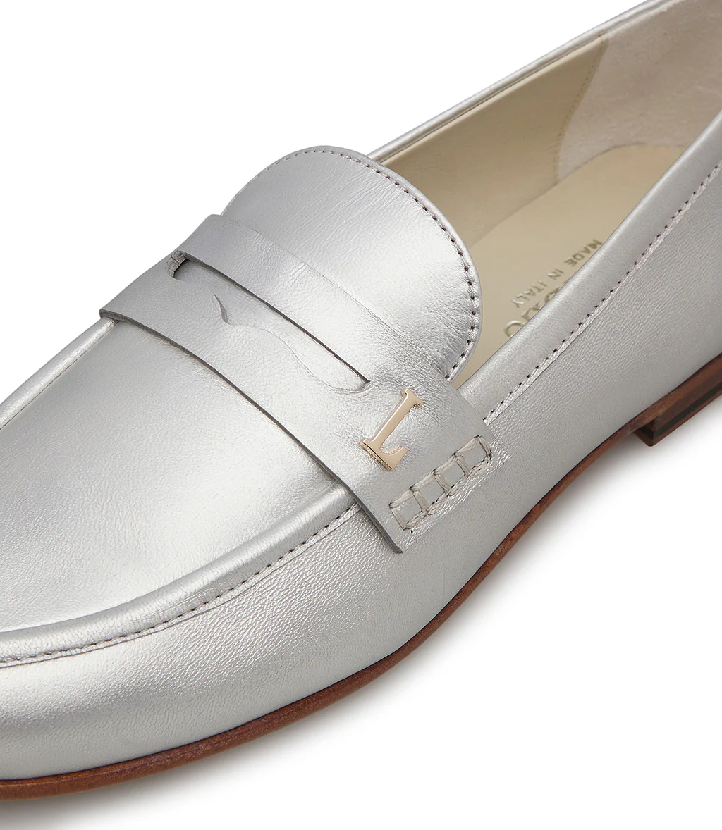 Mocassino in nappa argento - immagine 5