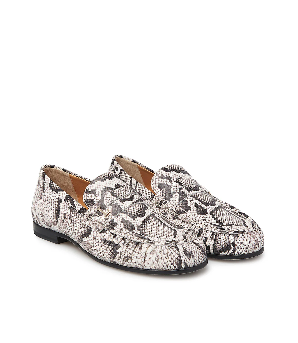 Mocassino in pelle stampa snake maculato - immagine 3