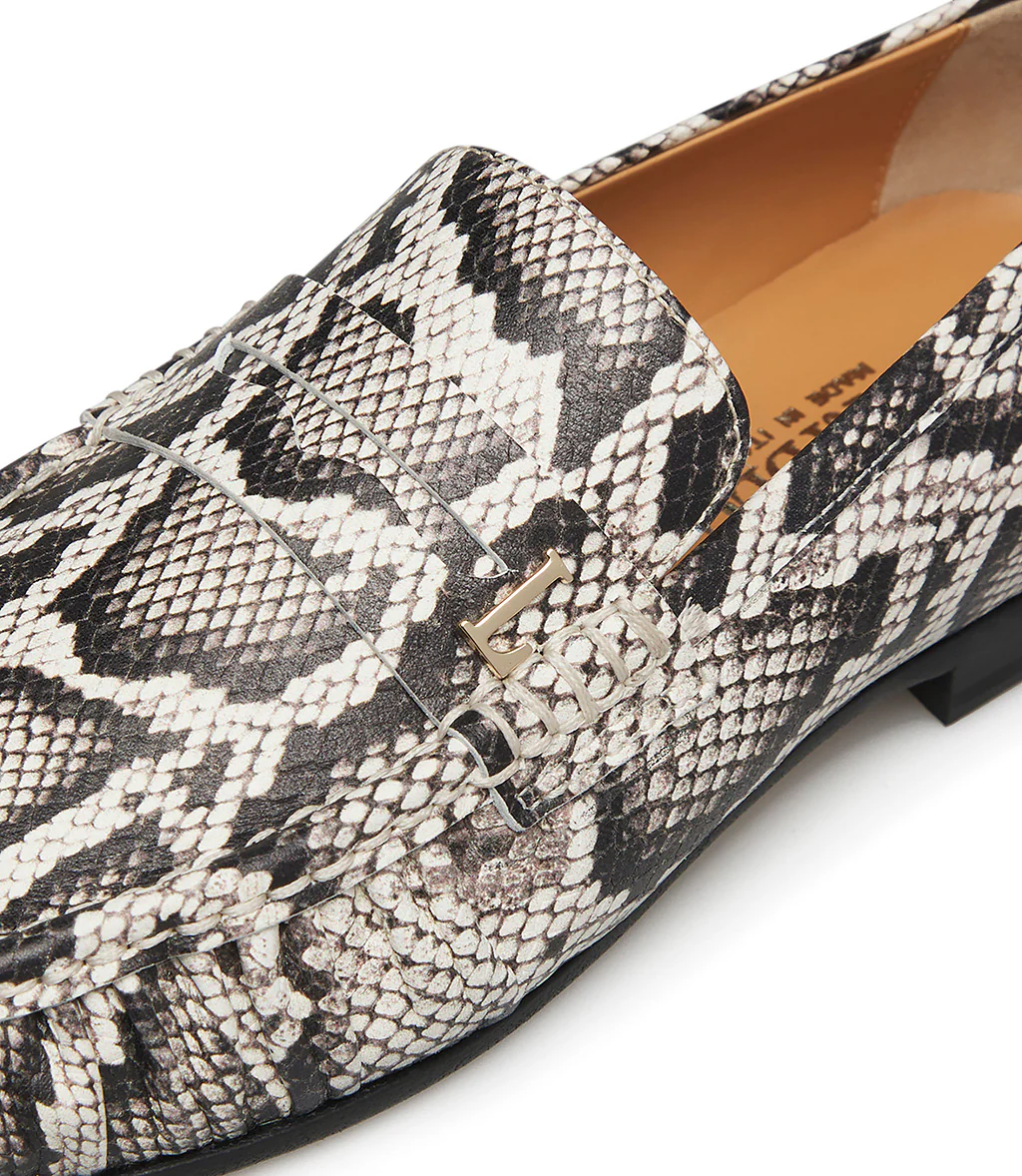Mocassino in pelle stampa snake maculato - immagine 5