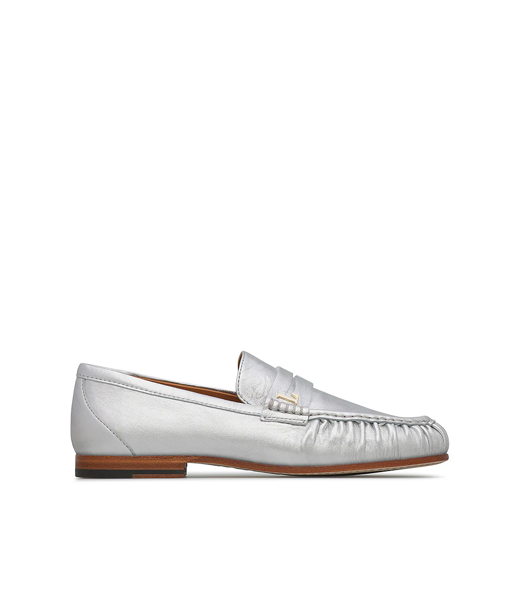 Mocassino in nappa argento - immagine 2