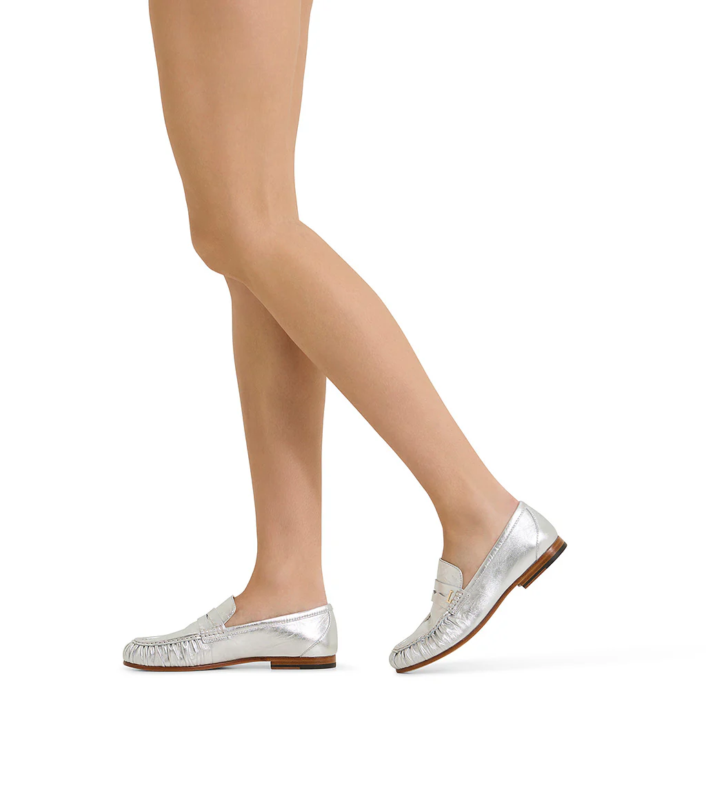 Mocassino in nappa argento - immagine 6