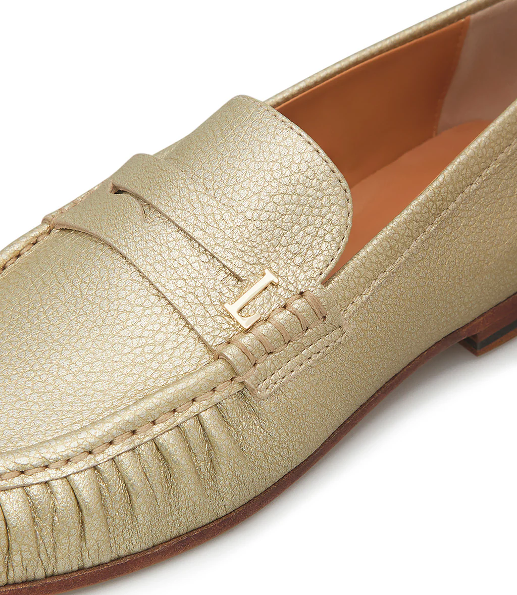 Mocassino in nappa oro - immagine 5