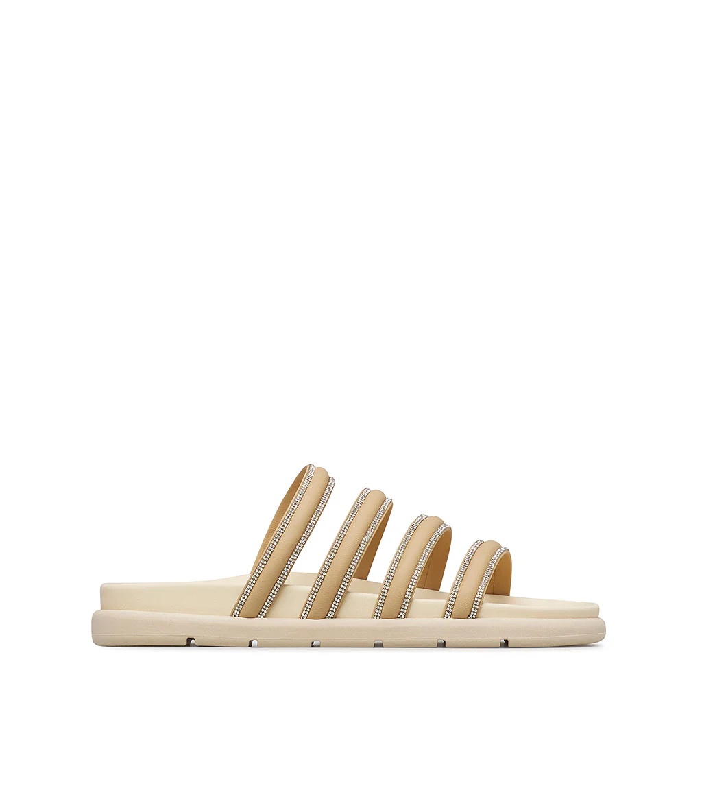 Sandalo flat in camoscio cammello - immagine 2