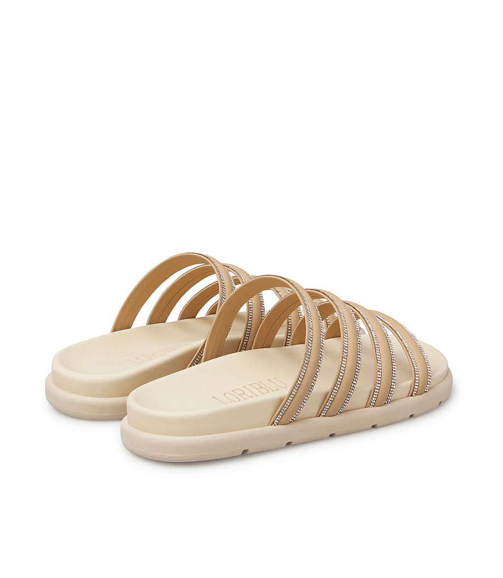 Sandalo flat in camoscio cammello - immagine 4