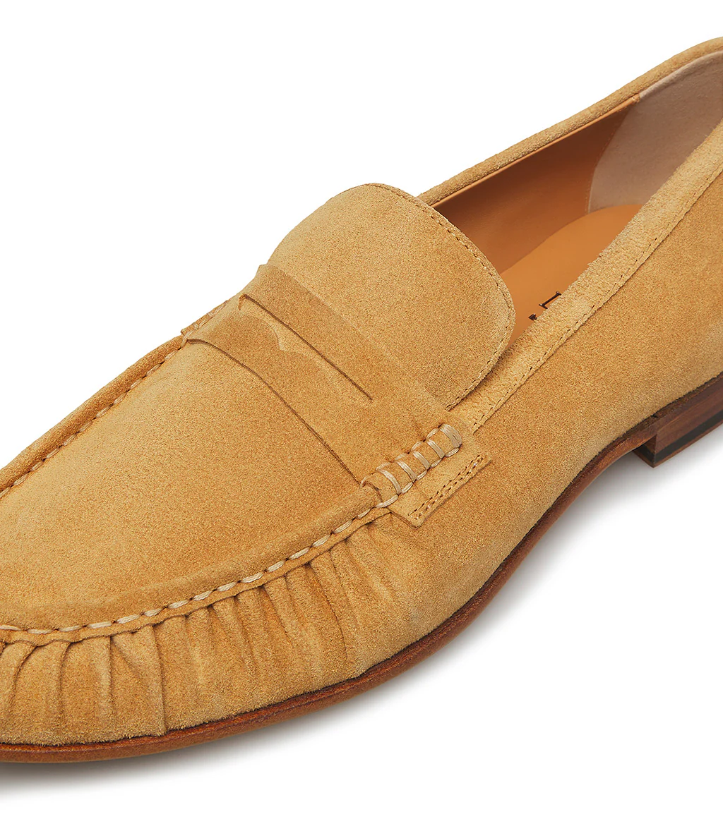 Mocassini in camoscio paglia - immagine 5