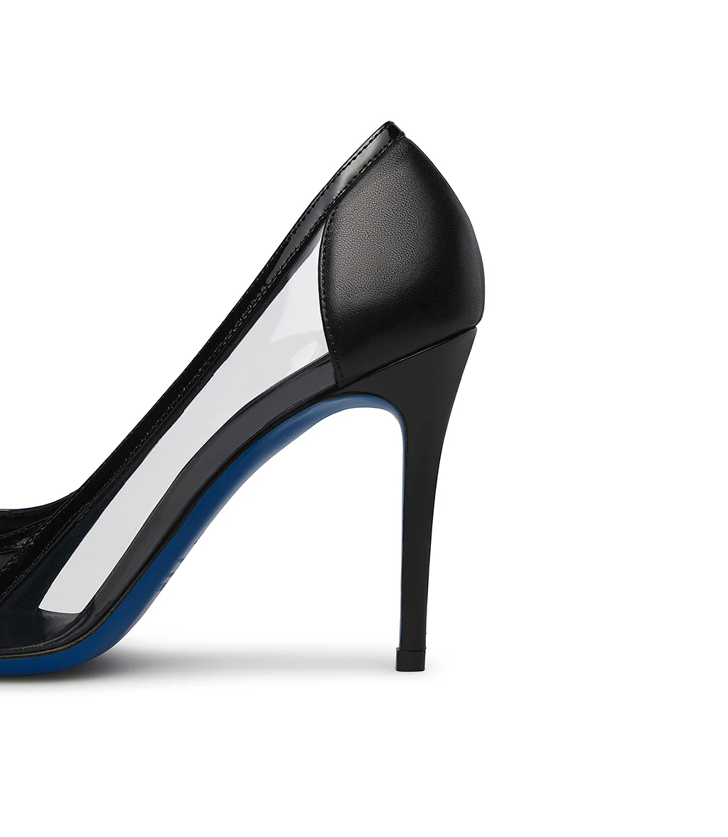 Décolleté in nappa nero con inserti in plexi - immagine 5