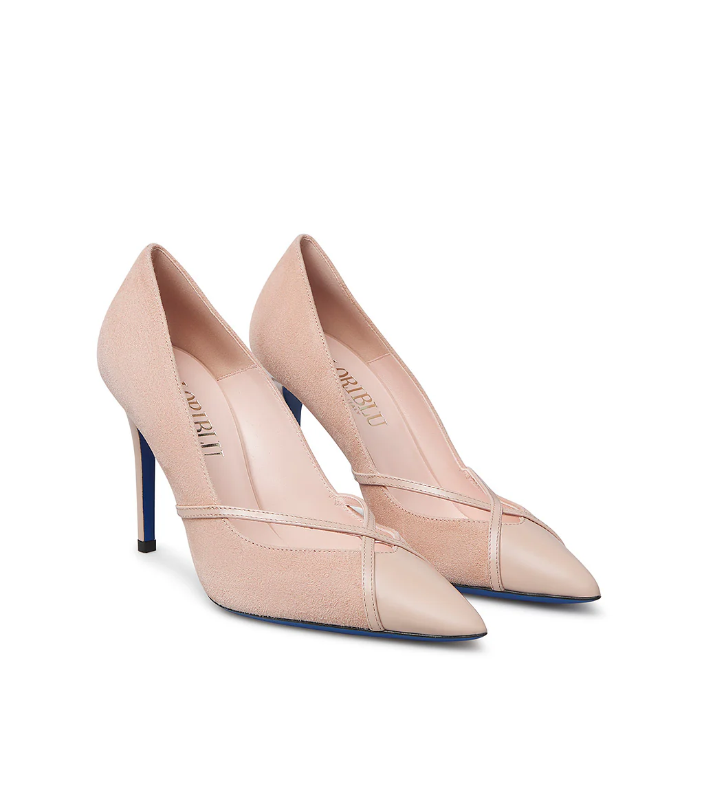 Décolleté in camoscio cipria - immagine 3