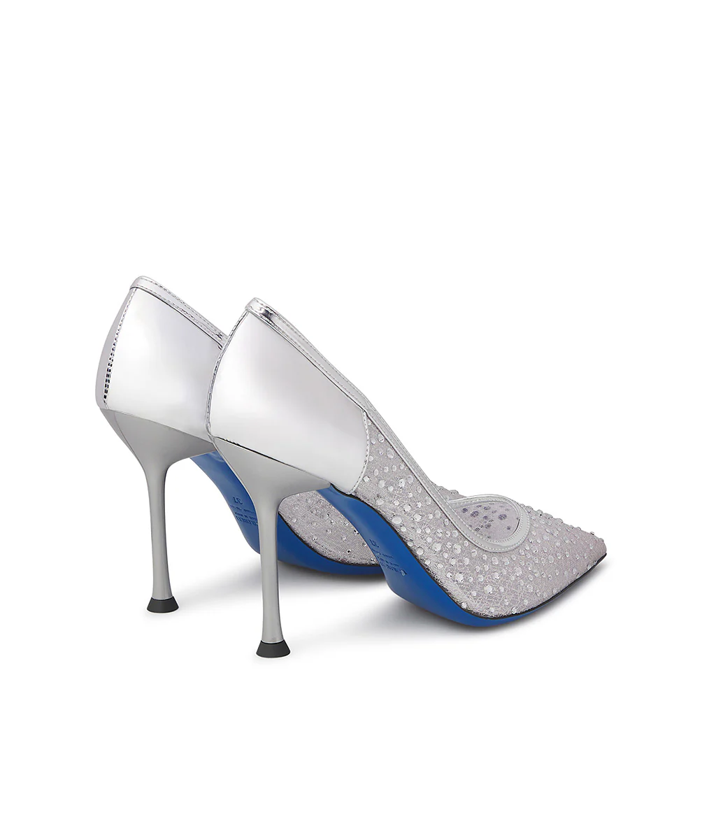 Décolleté gioiello in tricot e vernice argento - immagine 4