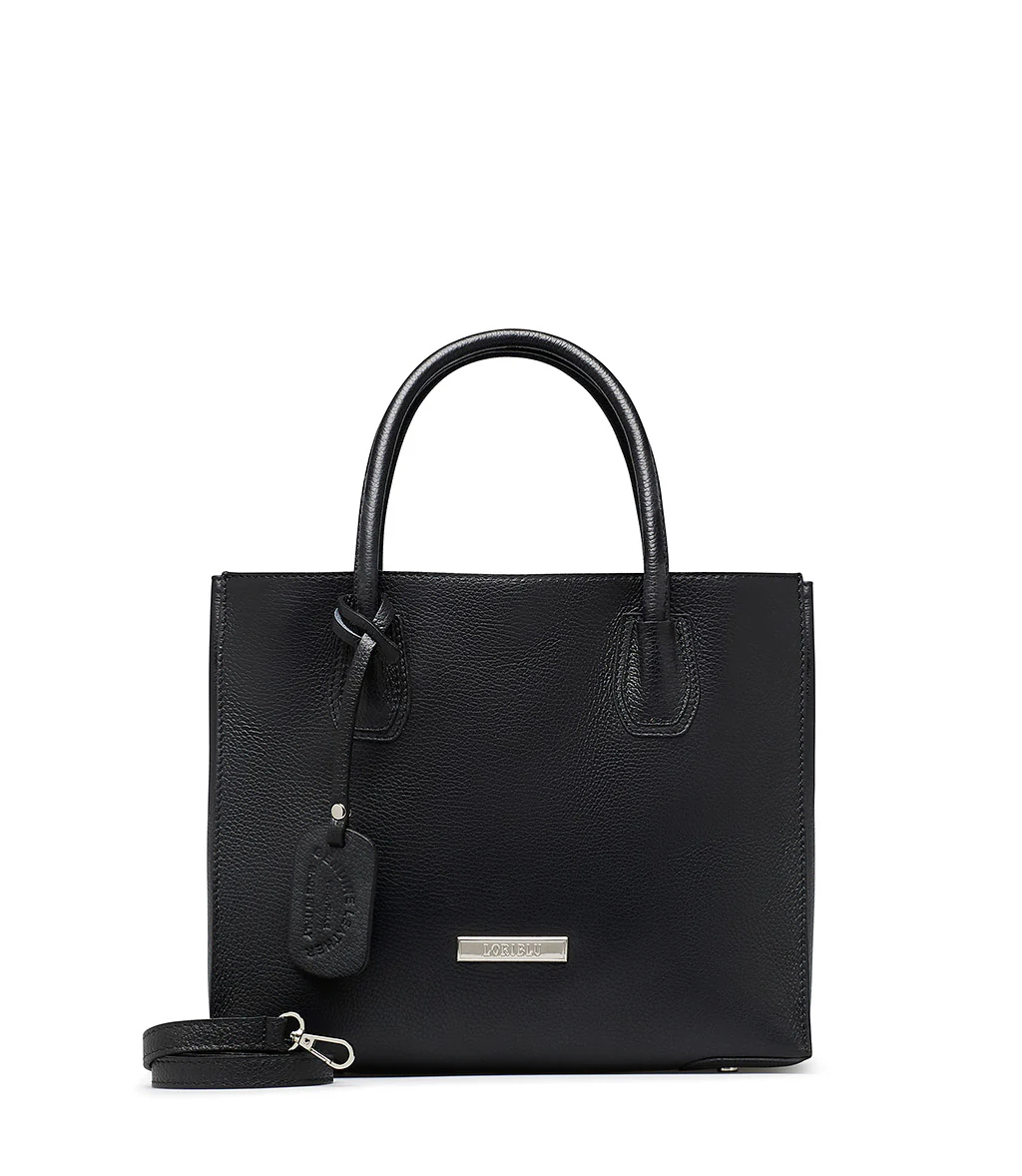 Borsa a mano in pelle nera - immagine 2