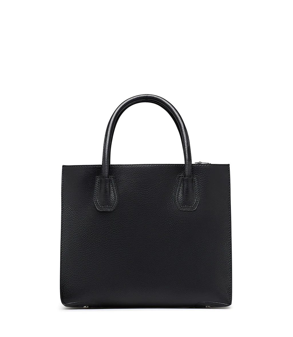 Borsa a mano in pelle nera - immagine 3