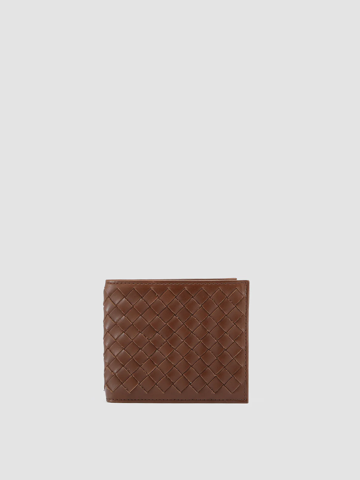 BOUDIN 123 - Portafoglio bifold in Pelle Intrecciata Marrone - immagine 2