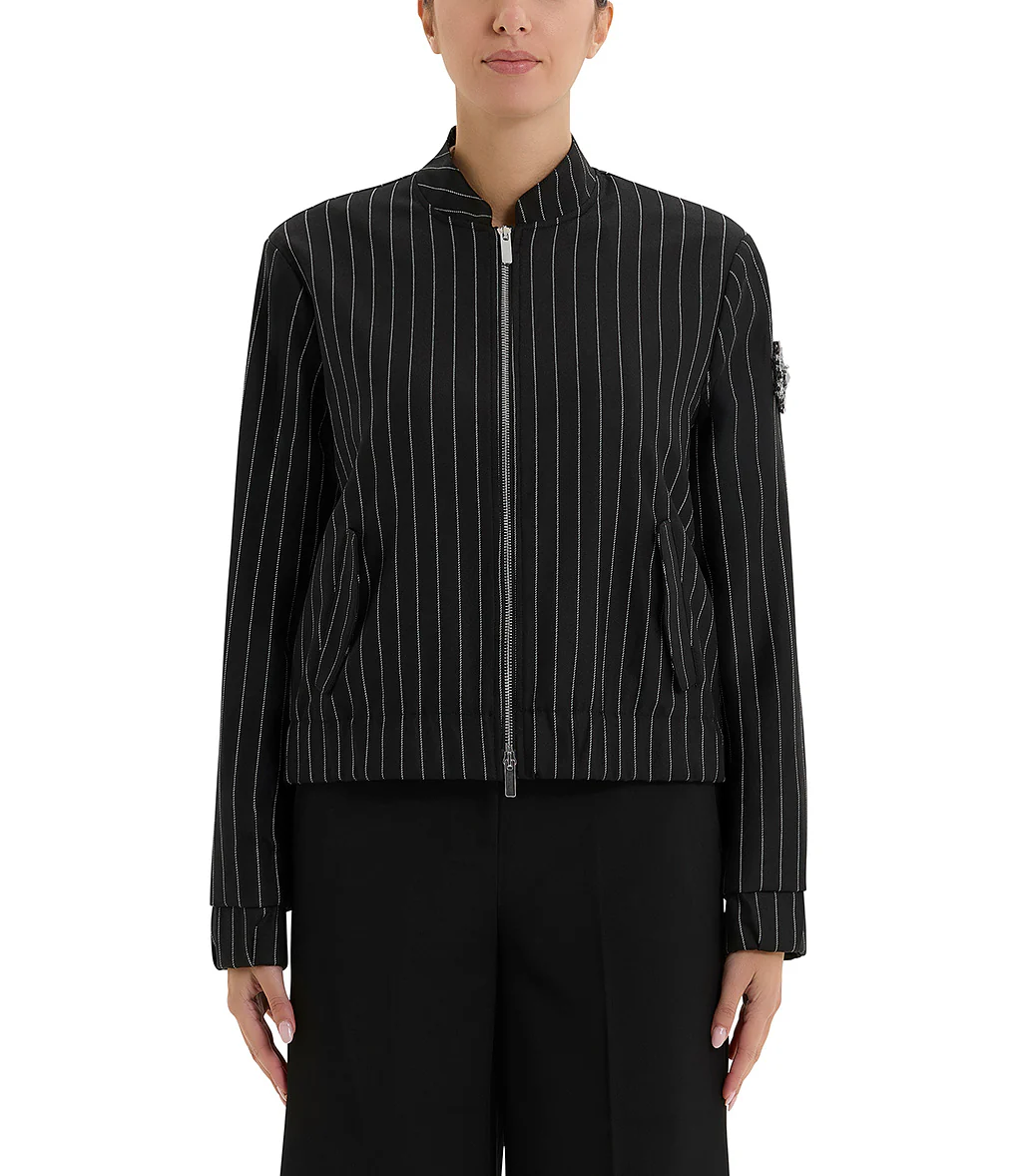 Giacca nera in poliestere - immagine 2