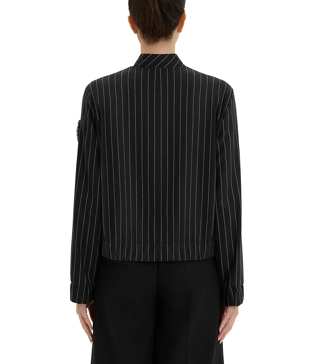 Giacca nera in poliestere - immagine 3