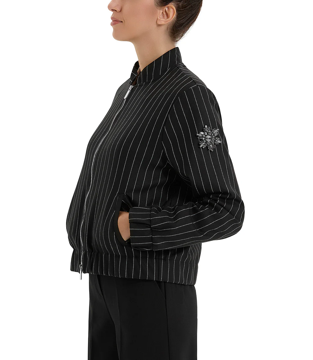 Giacca nera in poliestere - immagine 4