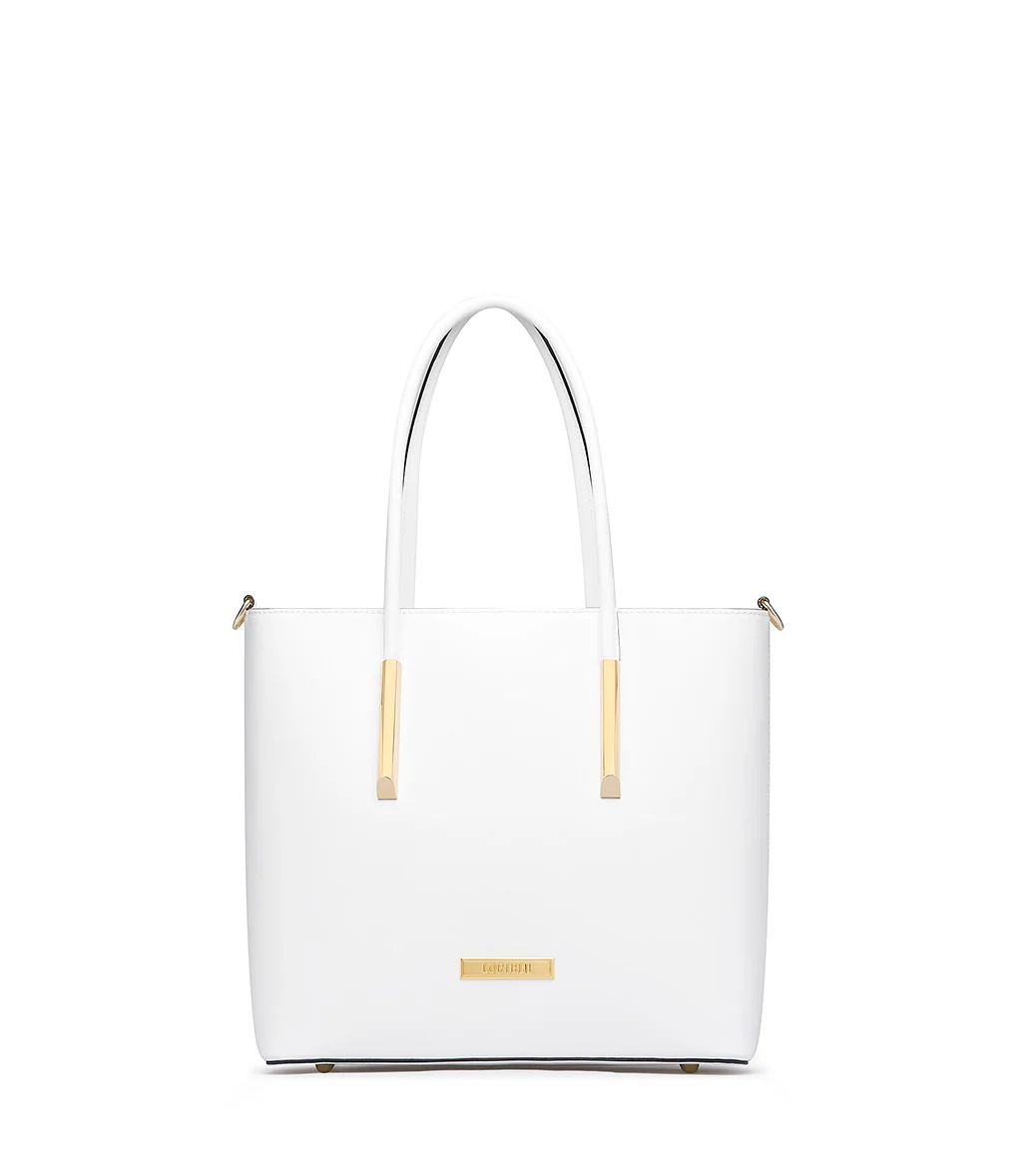 Borsa tote in pelle bianca - immagine 2