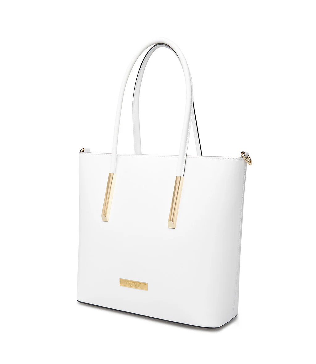 Borsa tote in pelle bianca - immagine 4
