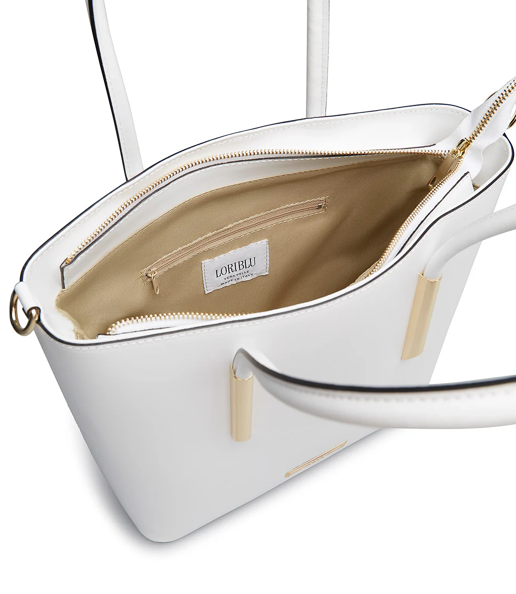 Borsa tote in pelle bianca - immagine 5