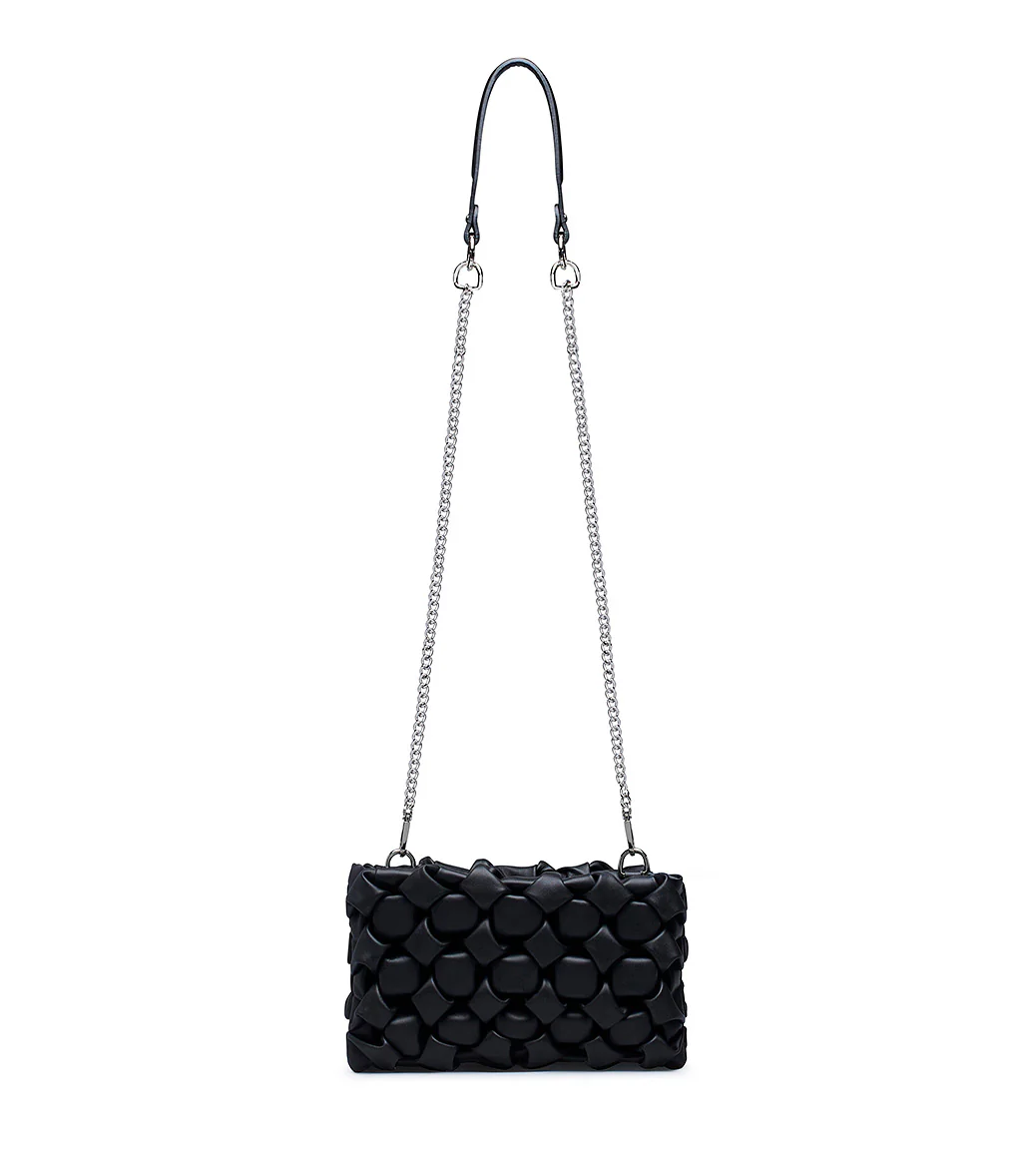 Pochette in nappa intrecciata 3D nero - immagine 3