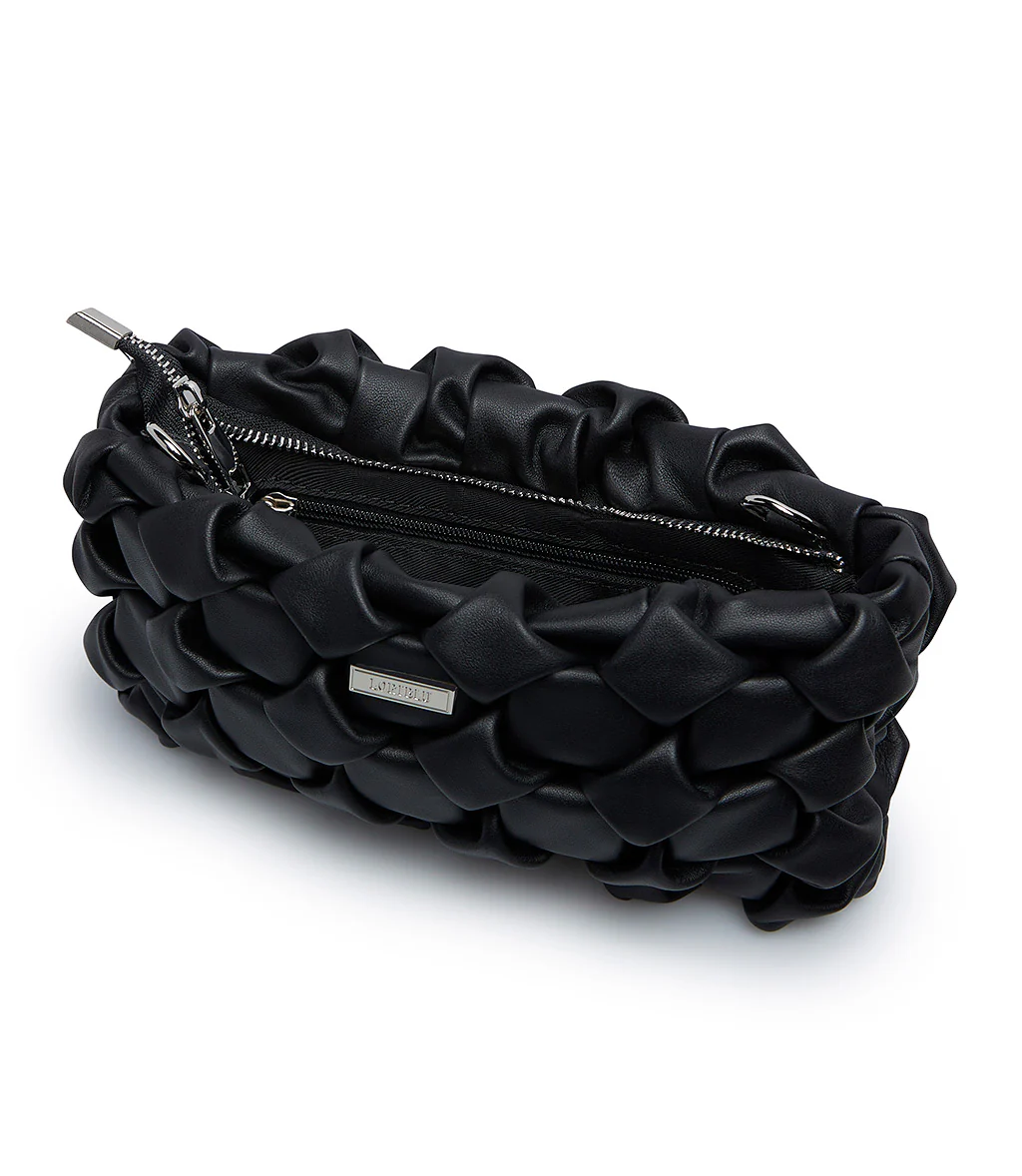 Pochette in nappa intrecciata 3D nero - immagine 5