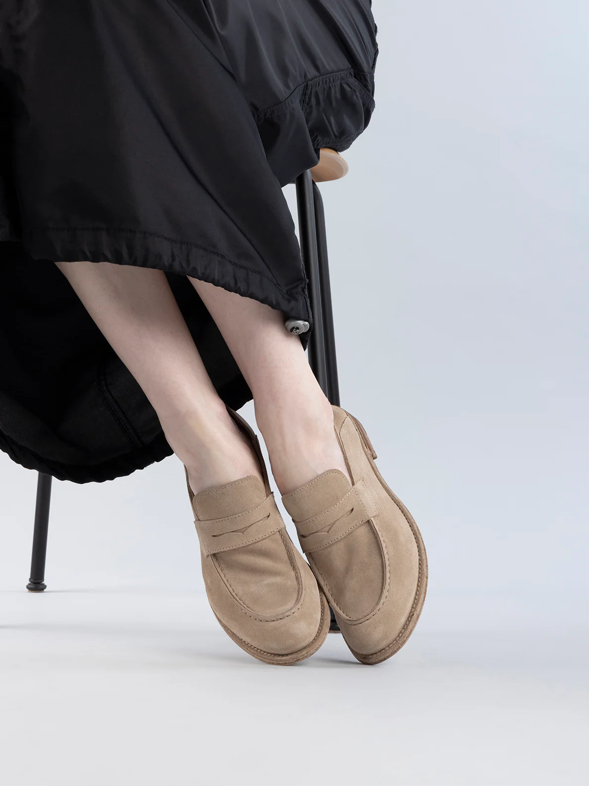 LEXIKON 516 - Mocassini in Pelle Scamosciata avorio - immagine 7