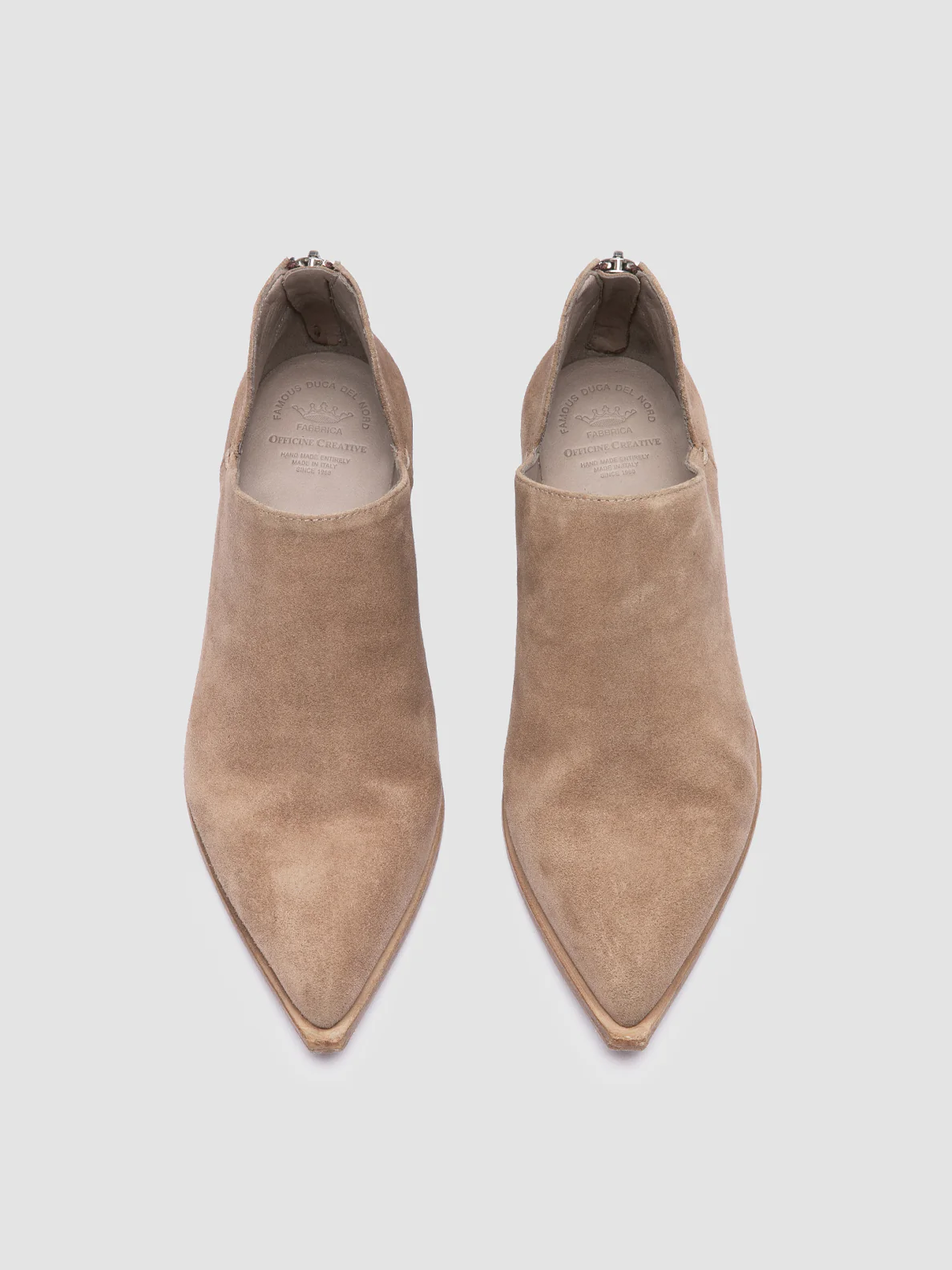 NOELIE DD 106 - Stivali con Zip in Pelle Scamosciata Beige - immagine 3