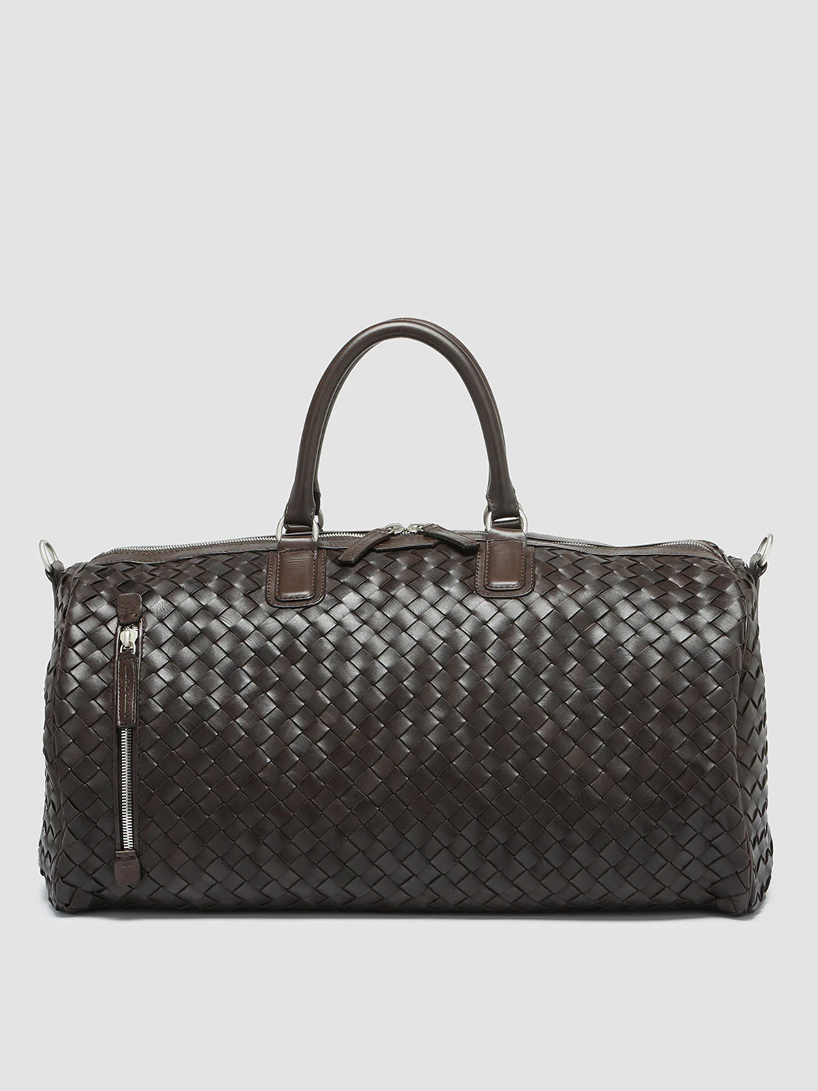 ARMOR 01 - Borsa Weekender in Pelle Intrecciata Marrone - immagine 2