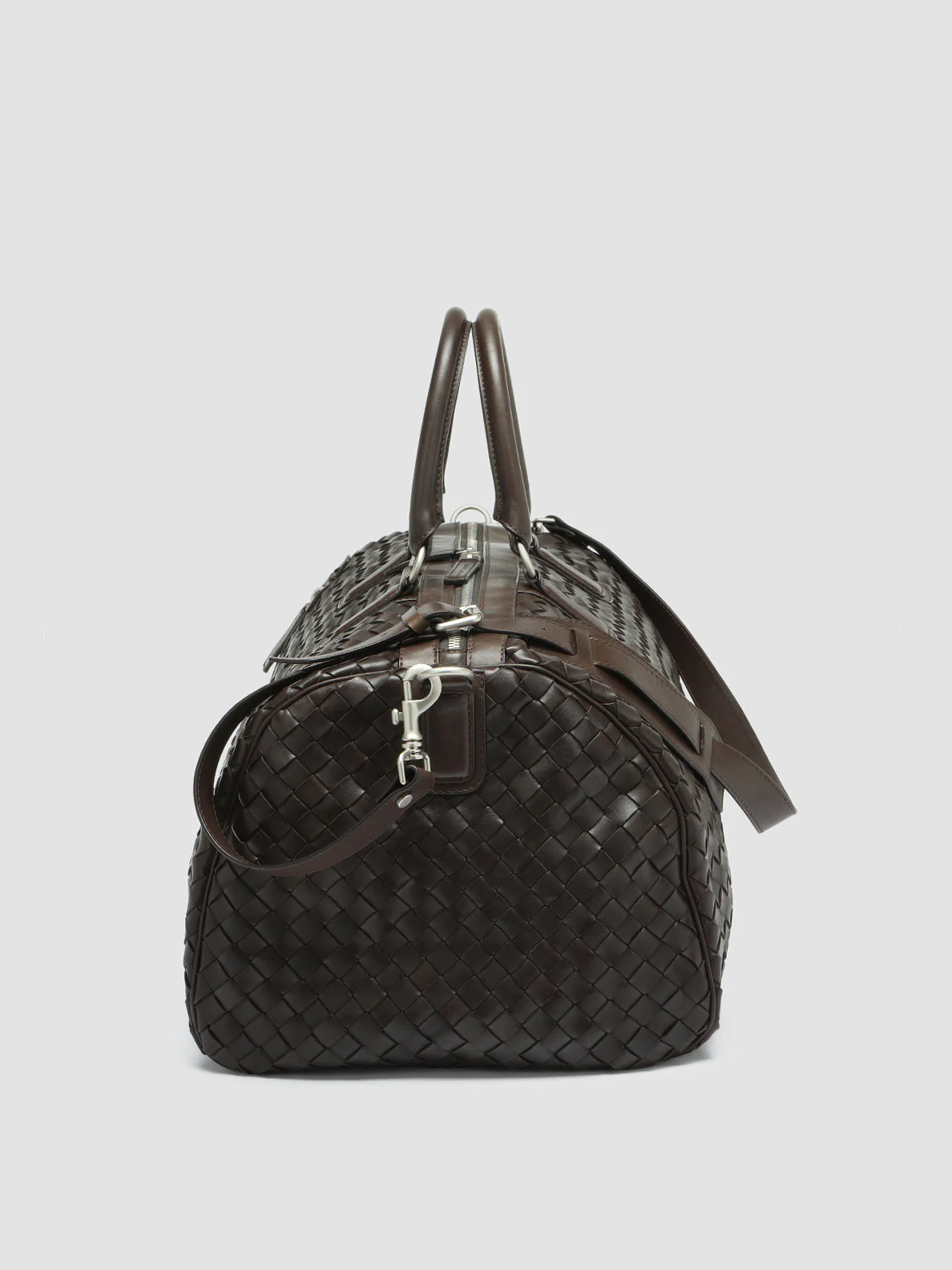 ARMOR 01 - Borsa Weekender in Pelle Intrecciata Marrone - immagine 6