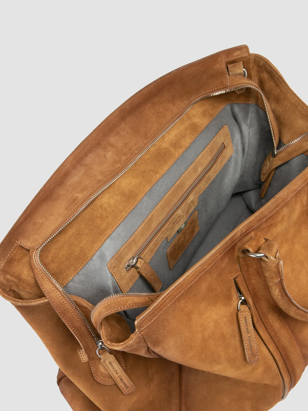 QUENTIN 009 - Borsa in Pelle Scamosciata Marrone - immagine 8