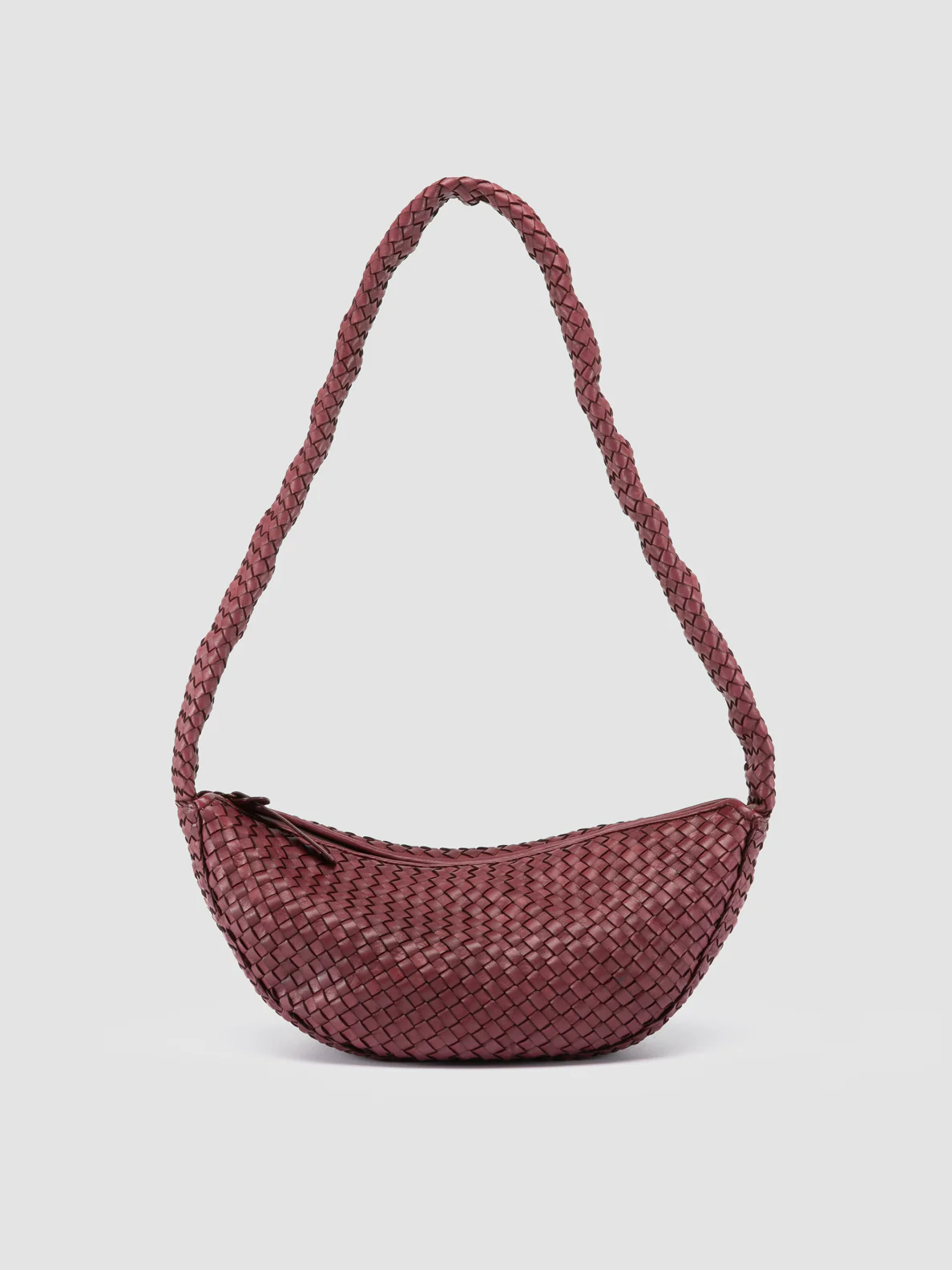 OC CLASS 068 - Borsa Crossbody in Pelle Intrecciata Bordeaux - immagine 2