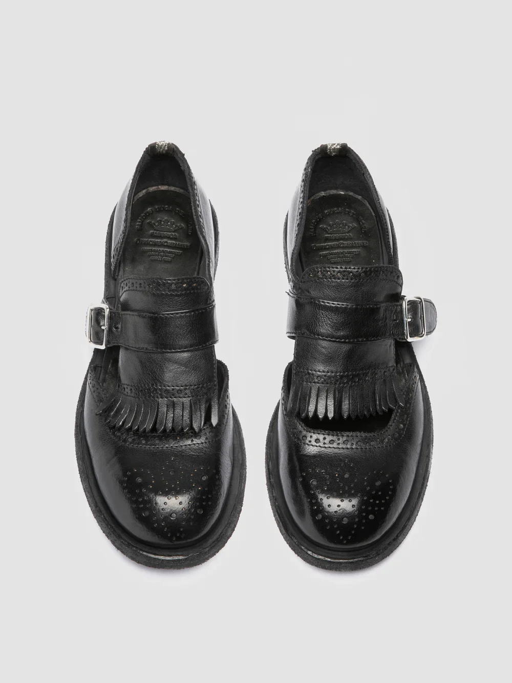 RUGGED 119 - Scarpe Monk in Pelle Nera - immagine 3