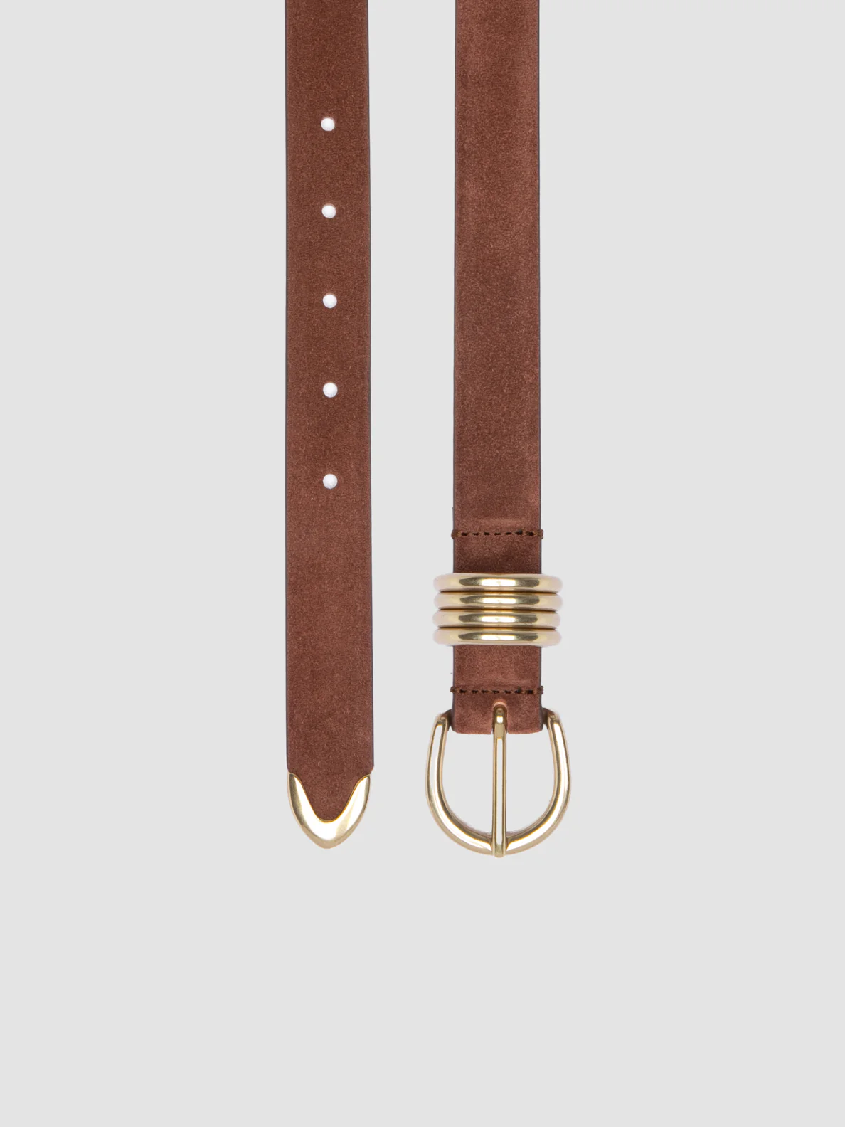 OC STRIP 098 - Cintura in Pelle Scamosciata Marrone - immagine 3