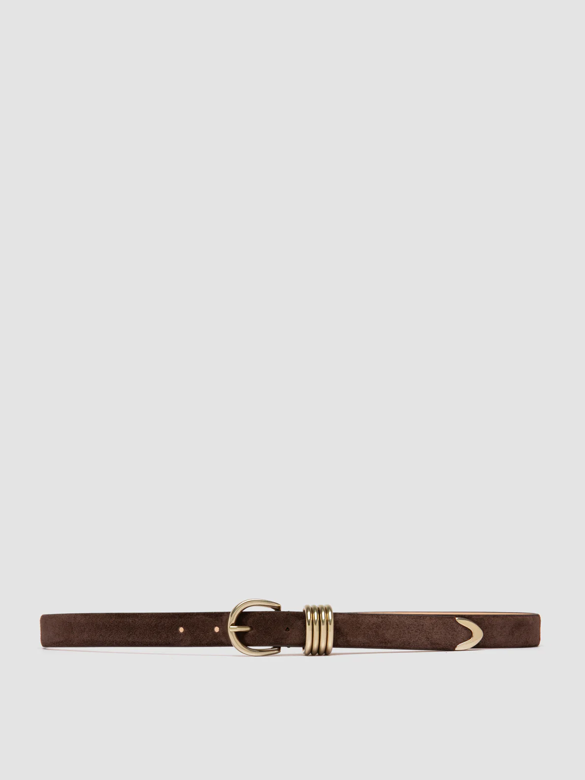 OC STRIP 098 - Cintura in Pelle Scamosciata Marrone - immagine 2