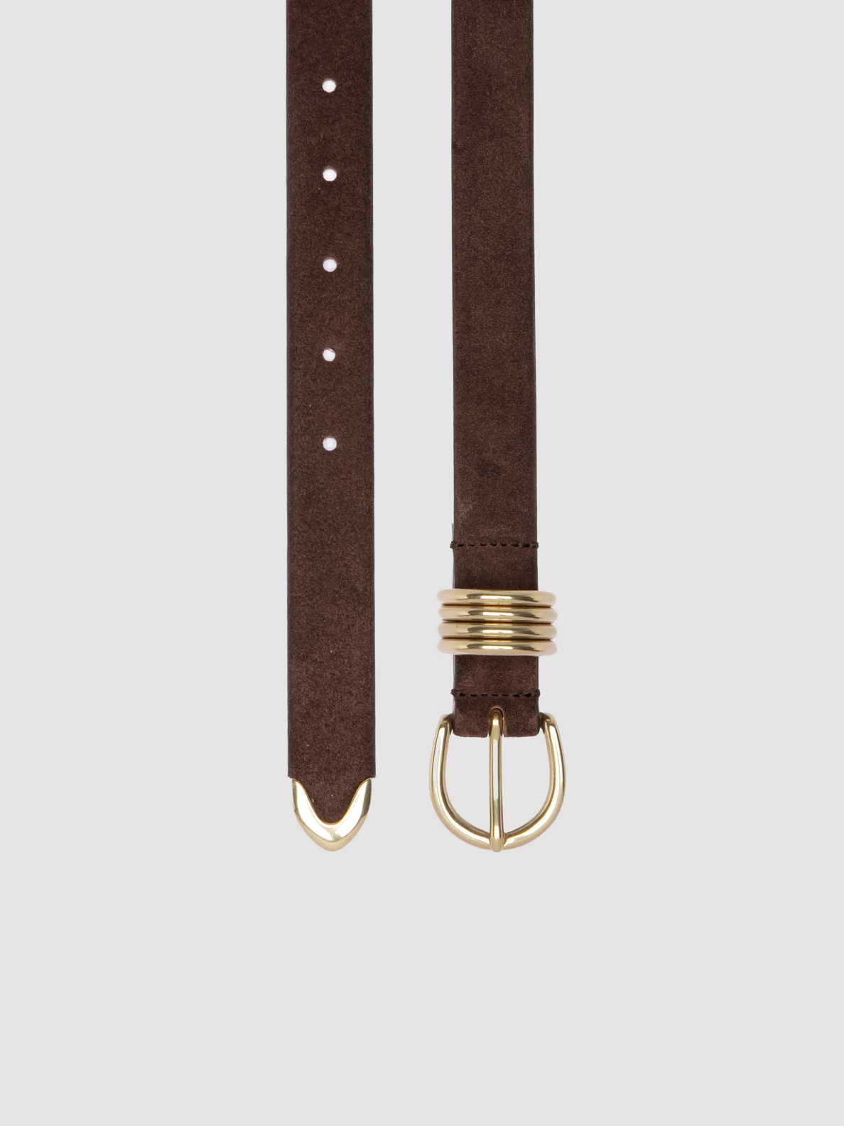 OC STRIP 098 - Cintura in Pelle Scamosciata Marrone - immagine 3