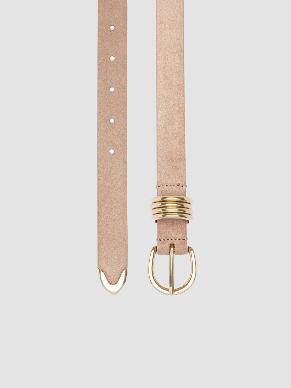 OC STRIP 098 - Cintura in Pelle Scamosciata Beige - immagine 3