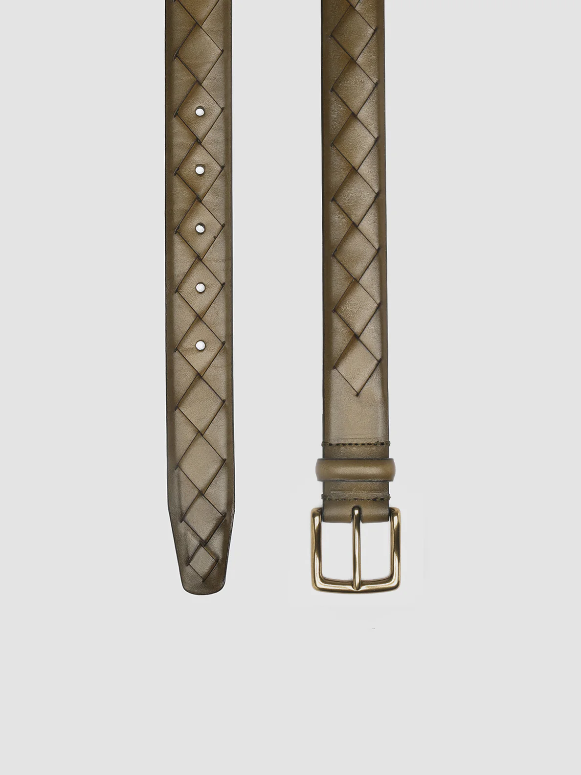 OC STRIP 29 - Cintura in Pelle Intrecciata Verde - immagine 3