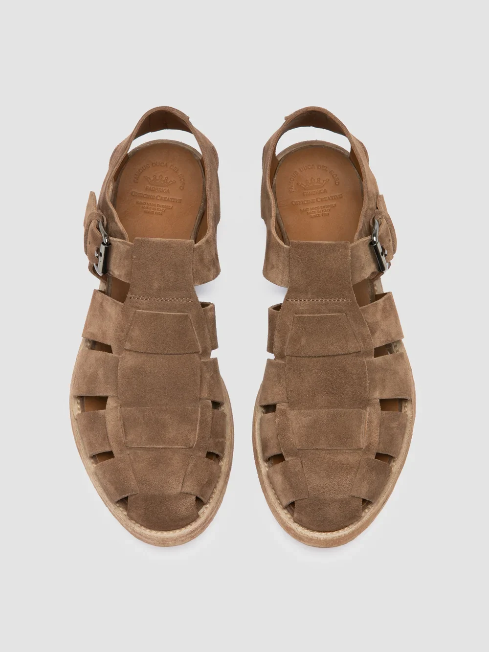 ARCHIVE 521 - Sandali in Pelle Scamosciata Color Tortora - immagine 3