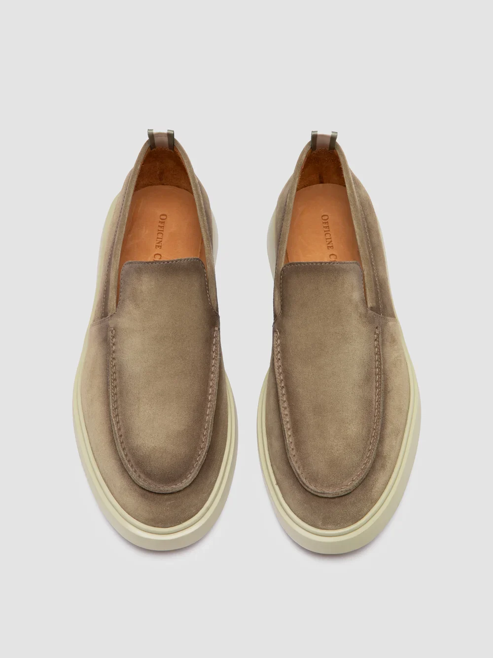 BONES 002 - Mocassini in Pelle Scamosciata Color Tortora - immagine 3