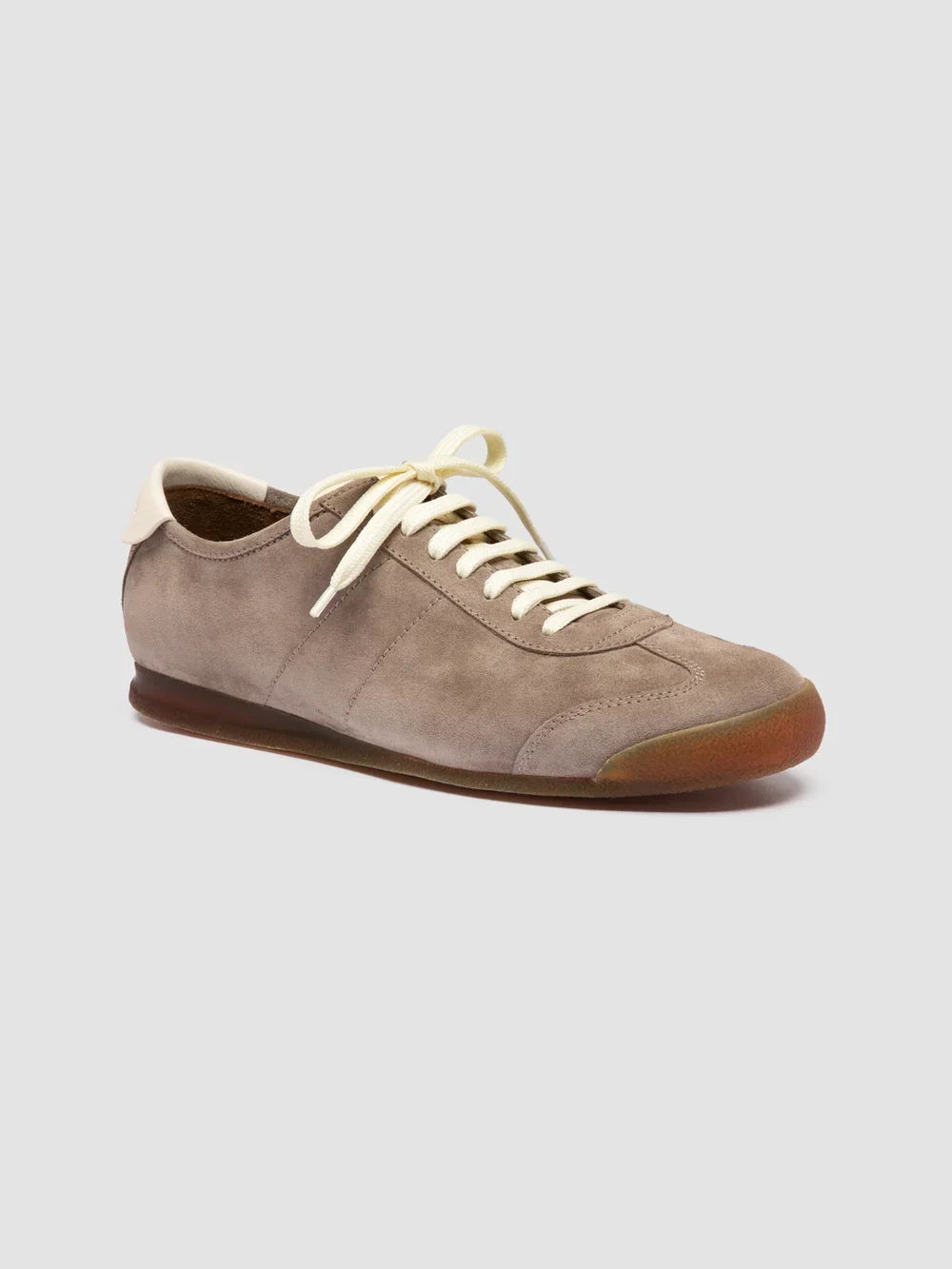 HAZEL 001 - Sneaker Basse in Pelle Scamosciata Color Tortora - immagine 4