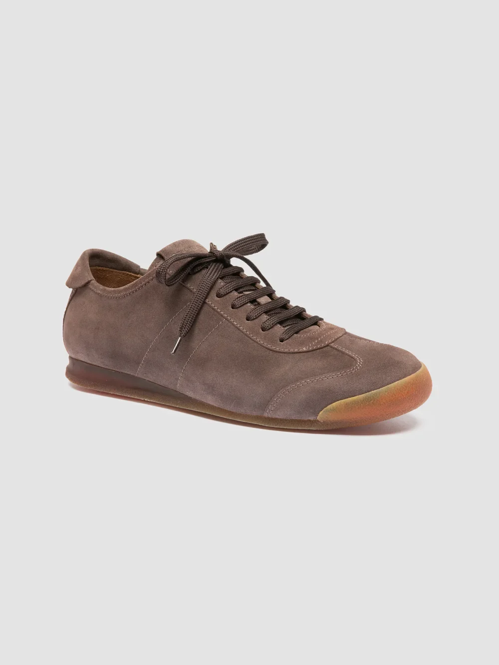 HAZEL 001 - Sneaker Basse in Pelle Scamosciata Color Tortora - immagine 4