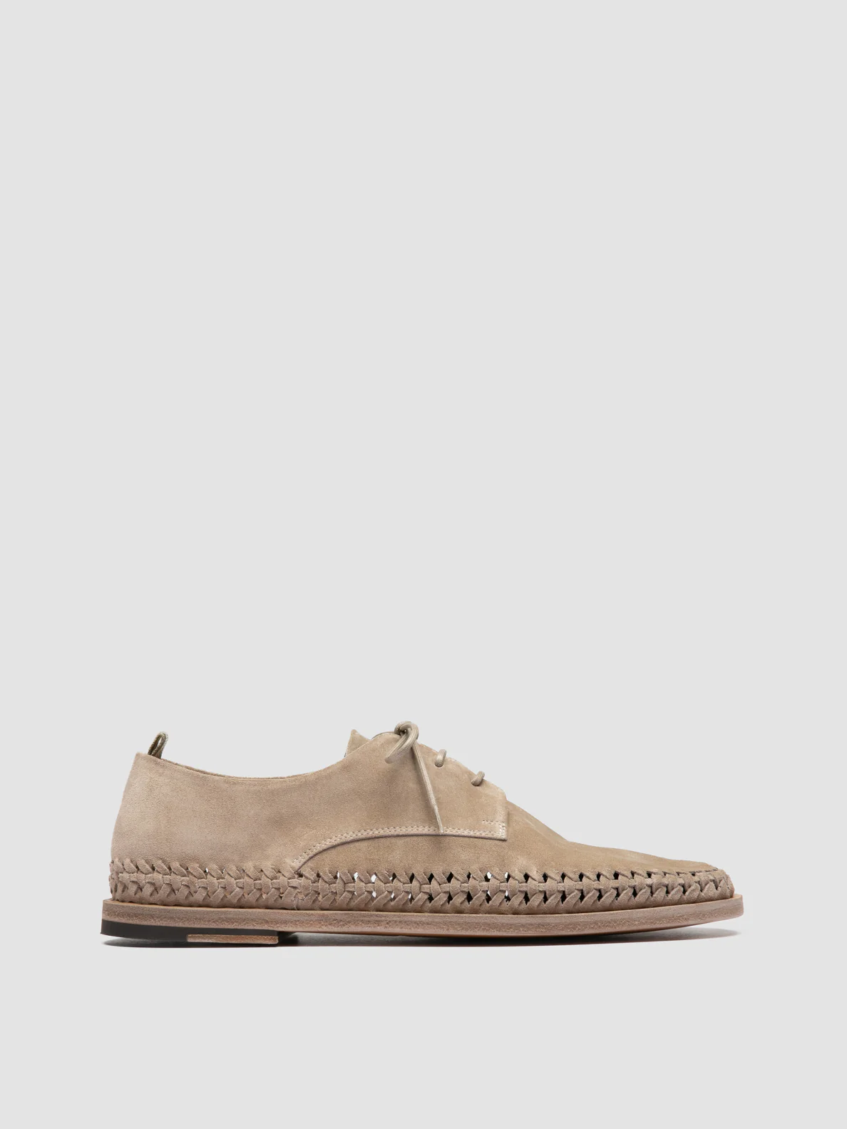 MILES 001 - Scarpe Derby in Pelle Scamosciata Beige - immagine 2