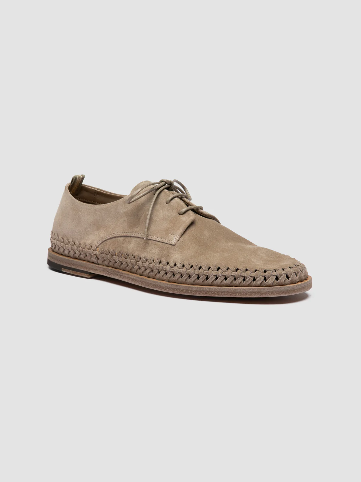 MILES 001 - Scarpe Derby in Pelle Scamosciata Beige - immagine 4
