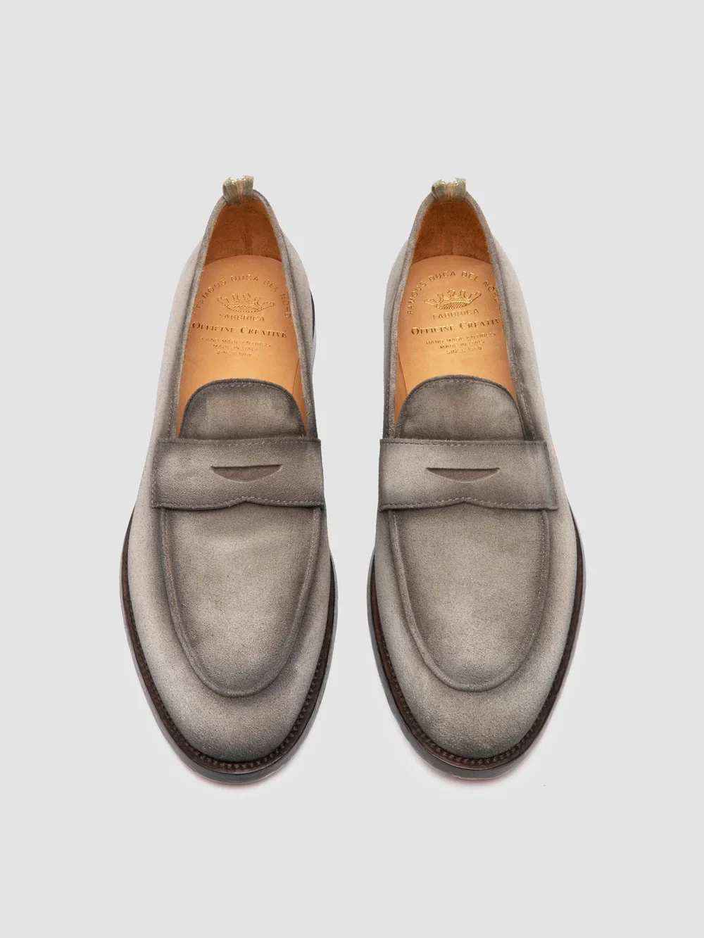 OPERA 001 - Mocassini in Pelle Scamosciata Color Tortora - immagine 3