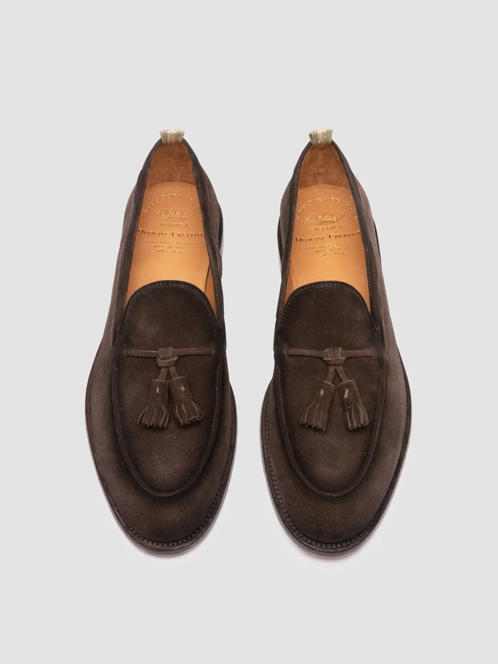 OPERA 002 - Mocassini con Nappine in Pelle Scamosciata Marrone - immagine 3